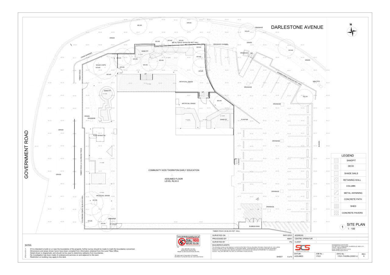 Unencumbered Area Plans for Childcare Centres - SCS Engineering Surveyors